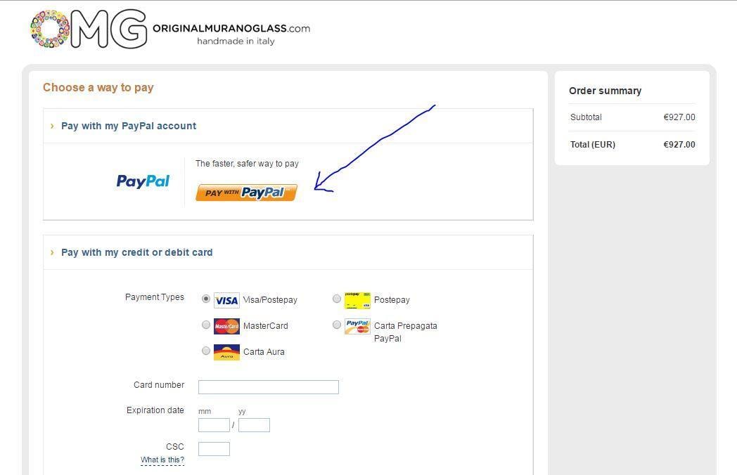 select pay with paypal
