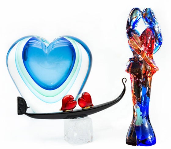 Murano-Glas-Skulpturen für Paare zum Jahrestag