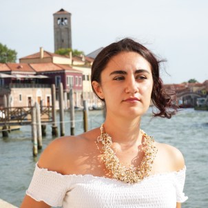 Collana Millefili Conterie - Amar - Avorio & oro - Vetro di Murano Originale OMG