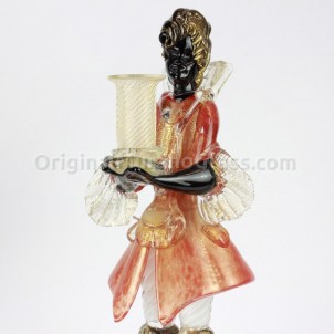 Venetian Moor Standing Red  - Murano Glass
