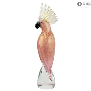 Pappagallo Rosa - Modellato a Mano - Vetro di Murano Originale OMG