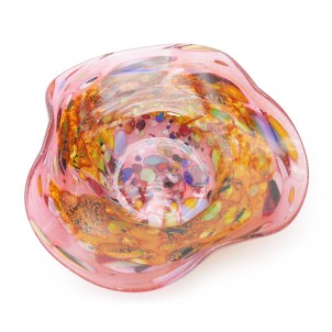 Piatto centrotavola - Rubino & Argento - Vetro di Murano Originale OMG