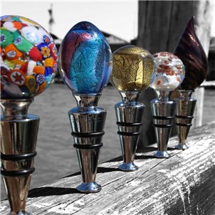 Flaschenverschluss – Silber + Box – Original-Murano-Glas-Box