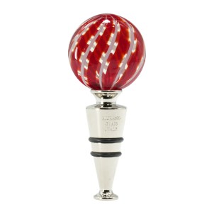 Bottle stopper flat Cannes red - Murano Glass + Box
