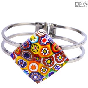 Bracciale Quadrato Millefiori - Vetro di Murano Originale OMG