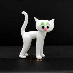 white Cat miniature - Original Murano Glass OMG