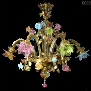Venetian Chandelier Rosetto Ambra - Original Murano Glass