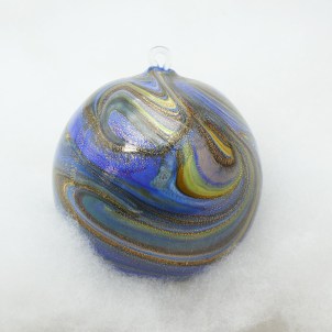 Set di 4 Palle di Natale - Spirale Fantasy con puro Oro - Vetro di Murano originale