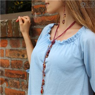 Orecchini Aurelia Long - rosso - Vetro di Murano