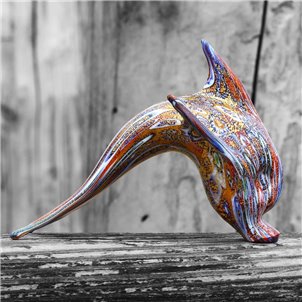 Delfinfigur aus Murrine und Gold – Tiere – Original Murano-Glas