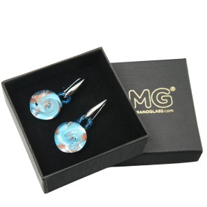  Orecchini Sommerso - Azzurro - Vetro di Murano Originale OMG