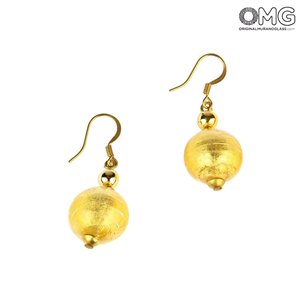 Orecchini Pietre - con Oro - Vetro di Murano Originale OMG
