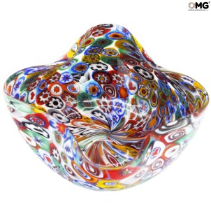 plate millefiori wavy - multicolor - Original Murano Glass OMG