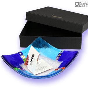 Blauer Teller – Glasfusion – Leere Taschen