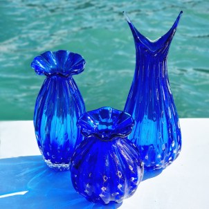 Fashion 60s Buddy Vase - Blue Venetian Glass Murano OMG®