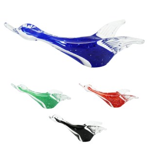 Flying duck Figurine - With colors Sommerso - 1 Piece - Orginal Murano Glass OMG