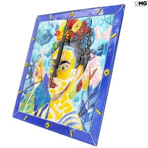 Frida – Frida Kahlo Tribute – Wanduhr – Original-Murano-Glas, wow