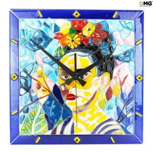 Frida – Frida Kahlo Tribute – Wanduhr – Original-Murano-Glas, wow
