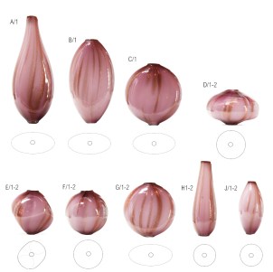 Murano glass Beads - Pink & Aventurine 