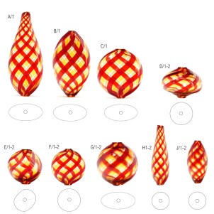 glass_beads_twisted_red_amber_avventurina_original_murano_glass