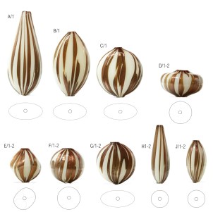 Murano glass Beads - White & Aventurine 