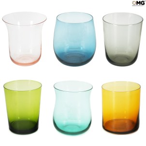 Set of 6 Drinking glasses - Summer - Original Murano Glass OMG