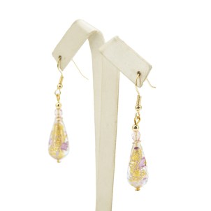 Orecchini Emily -Murrine rosa e Oro - Vetro di Murano