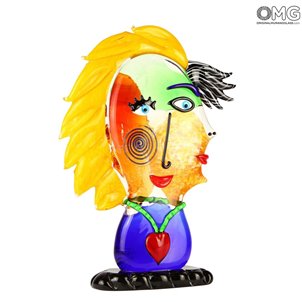 Head of Woman Tribute Picasso - Pop Art - Original Murano Glass