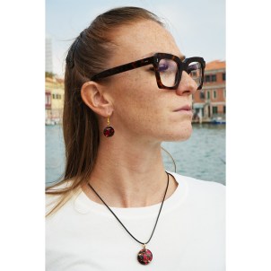 Parure Tono Round - Red and gold - Original Murano Glass OMG