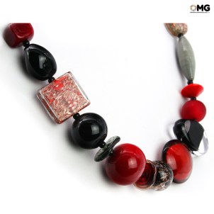 Necklace Noemi Red - with gold - Original Murano Glass OMG