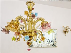 Venetian Chandelier Rosetto Ambra - Original Murano Glass