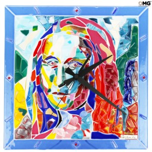Gioconda – Hommage an Leonardo da Vinci – Wanduhr – Original-Murano-Glas – wow