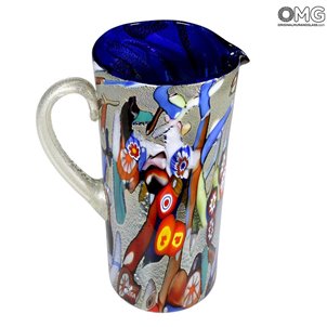 Pitcher Polychrome Silver - Mirò - Original Murano Glass OMG