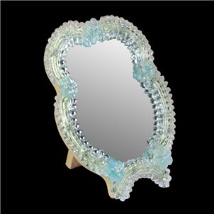 Flowers Light Blue Table Mirror Venetian