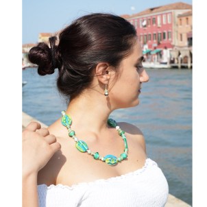 Etiopia  - Collana Etnica - Con perle in vetro di Murano Originale OMG