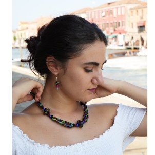 Cipro - Collana Etnica - Con perle in vetro di Murano Originale OMG