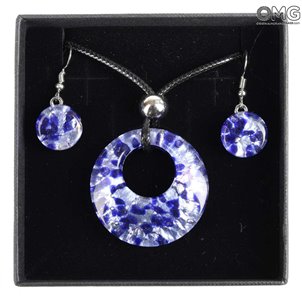 Parure Cortina Round - Blue - Original Murano Glass