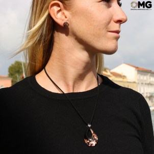 Drop pendant necklace - Black - Original Murano Glass