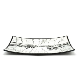 Centerpiece with silver leaf - Universal Judgment Plate - Michelangelo Tribute - Original murano glass - OMG