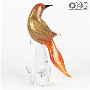 Merlo Rosso - Modellato a Mano - Vetro di Murano Originale OMG