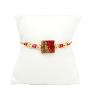 Bracelet Emily - Red and Gold - Original Murano Glass OMG