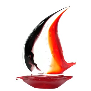 Sail Boat  - Glass sculpture - Original Murano Glass OMG