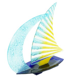 Segelboot – Gelb – Original Murano-Glas OMG