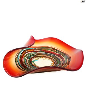 Sombrero Red - Glass Centerpiece Bowl - Original Murano Glass OMG