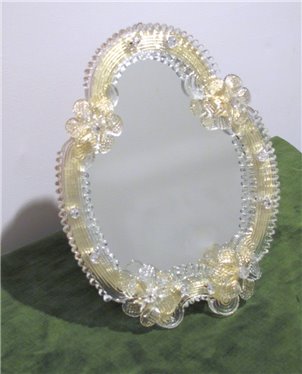 Flowers Re Massimo Venetian Table Mirror - Murano Glass 