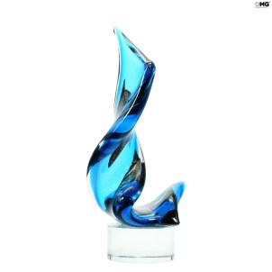 Streifen_hellblau_silber_Original_Murano-Glas_omg