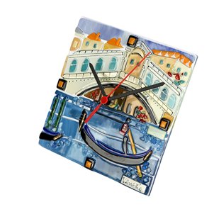 Tischuhr „Rialto-Brücke“ – Original Murano-Glas OMG