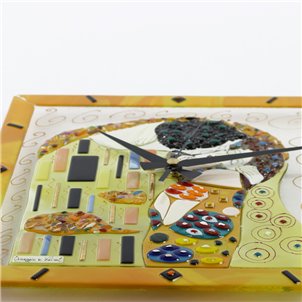 „Der Kuss“ – Klimt-Hommage – Wanduhr