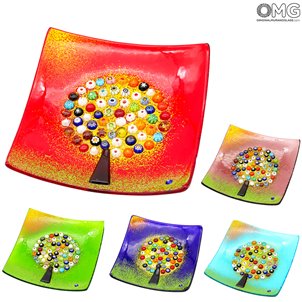 Der Baum des Lebens – Teller „Empty Pocket“ – Original Murano-Glas Millefiori 