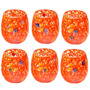 Set of 6 Drinking glasses - Safari - Original Murano Glass OMG